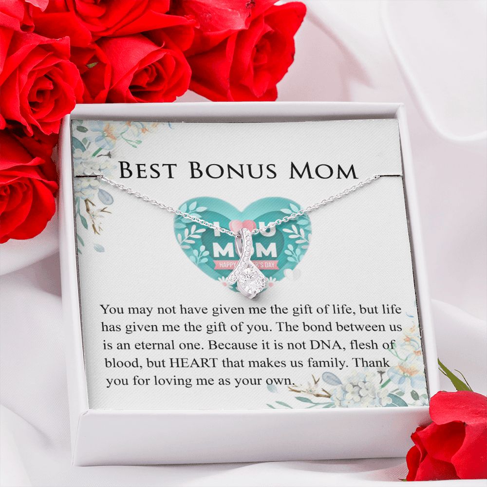Mother Daughter Necklace as Daughter Gift from Mom, Mom Necklace as Christmas Gift for Mom from Son, Birthday Gift for Mother in Law Necklace, Bonus Mom Gifts for Step Mom Necklace Alluring Beauty Necklace