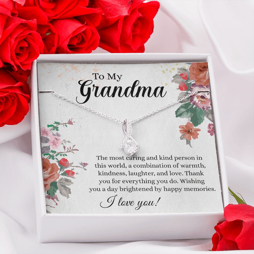To My Grandma Necklace, Gift for Grandmother Necklace, Mothers Day Gift For Grandma Nana, Grandma Jewelry From Grandchildren GrandKids , Jewelry Box Gift For Grandma Grandmother18 Alluring Beauty Necklace