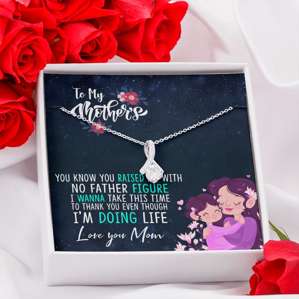 To My Mom Mother Necklace Pendant Gift From Daughter Thank You Even Though I'm Doing Life With Message Card Gift For Mom Alluring Beauty Necklace
