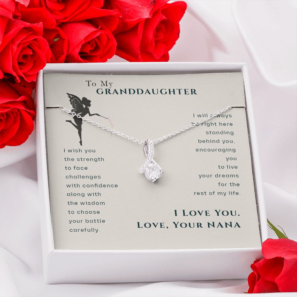 To My Granddaughter Dragonfly Necklace, Gift for Granddaughter From Nana Alluring Beauty Necklace