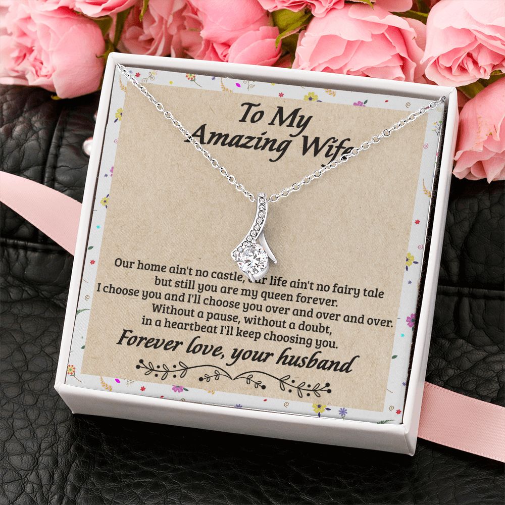Birthday Gifts For Wife, Necklace Gifts For Wife From Husband, To My Wife Jewelry For Women , To My Wife Necklace  from Husband Wedding Anniversary Present For Wife, Beautiful Wife Jewelry Christmas18 Alluring Beauty Necklace