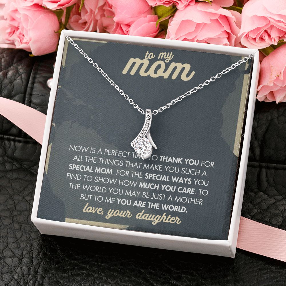 Mom Necklace Gifts for Mom from Daughter to Mom Gifts for Mothers Day from Daughter, To My Mom Necklace from Daughter to Mom Birthday Gifts Necklace with Message Card and Gift Box2237 Alluring Beauty Necklace