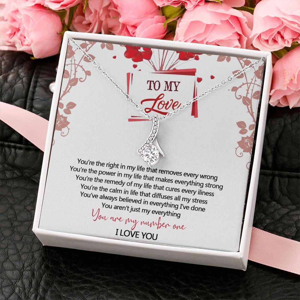 To My Love Interlocking Hearts Necklace With Box Message Card, Gift For My Love Alluring Beauty Necklace