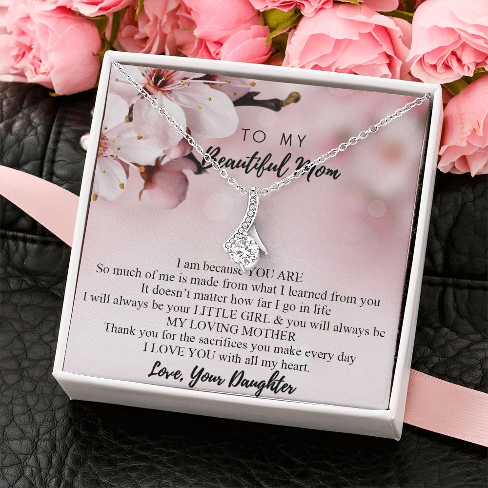 Mom Necklace Gifts for Mom from Daughter to Mom Gifts for Mothers Day from Daughter, To My Mom Necklace from Daughter to Mom Birthday Gifts Necklace with Message Card and Gift Box2246 Alluring Beauty Necklace