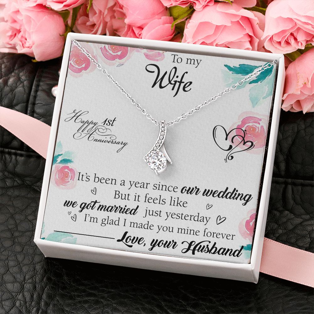 To My Wife Necklace, Wedding Anniversary Jewelry For Women, Necklace For Wife from Husband, Gift For Wife Birthday Gifts From Husband Necklace, Jewelry With Message Card In A Gift Box2 Alluring Beauty Necklace