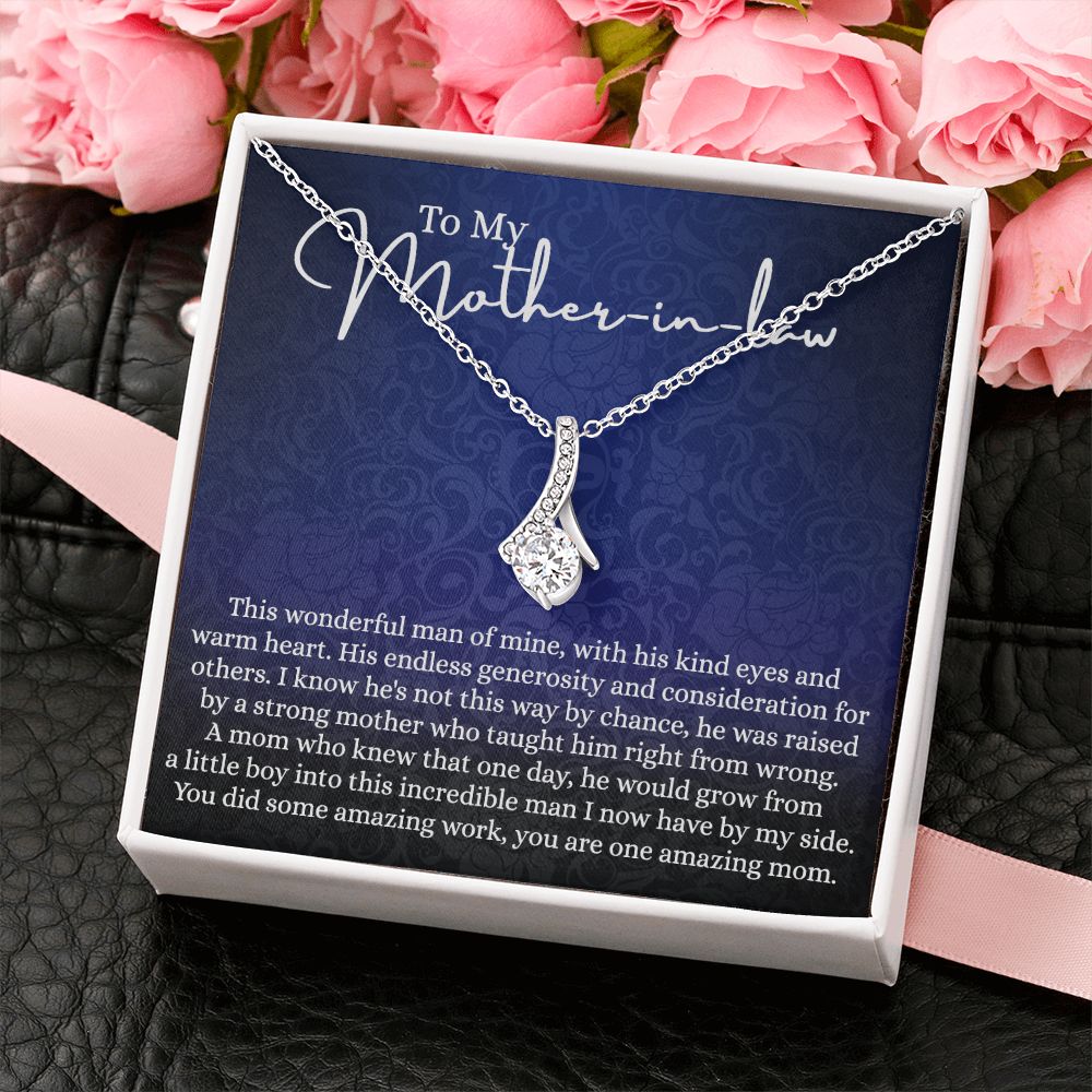 To My Mother in Law Necklace, Mother in Law Gift, Gift for Mother in Law Necklace Jewelry Gift to My Mother-in-law on Wedding Day Mother's day gift for Mother in Law Birthday gift Alluring Beauty Necklace