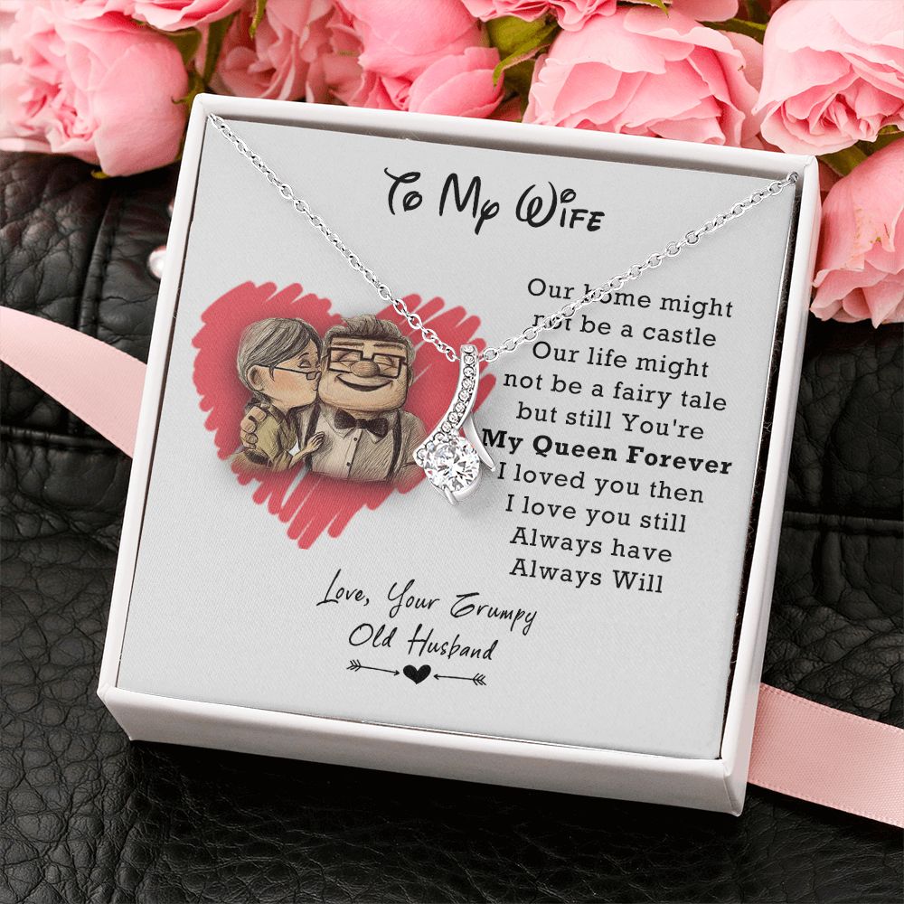 To My Wife Necklace from Husband, Personalized Necklace for Women, Luxury Necklace for Wife from Man Men, Wedding Anniversary Present For Wife, Beautiful Wife Jewelry Christmas Birthday Gifts For Wife3 Alluring Beauty Necklace