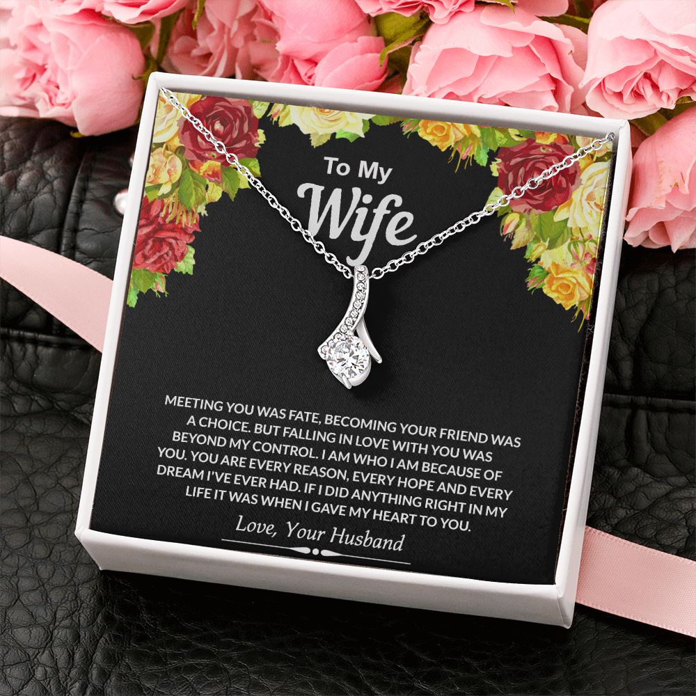 To My Wife Necklace from Husband Jewelry Gift For Wife Valentines Gift for Her Alluring Beauty Necklace