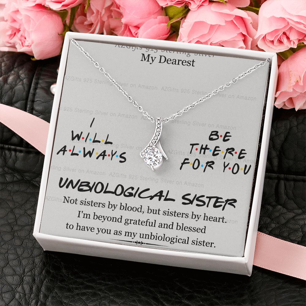 To My Unbiological Sister Necklace Pendant Gift for Soul Sister Unbiological Sister Gift for Women Girls My Unbiological Sister Jewelry Birthday Gift Idea 301 Alluring Beauty Necklace