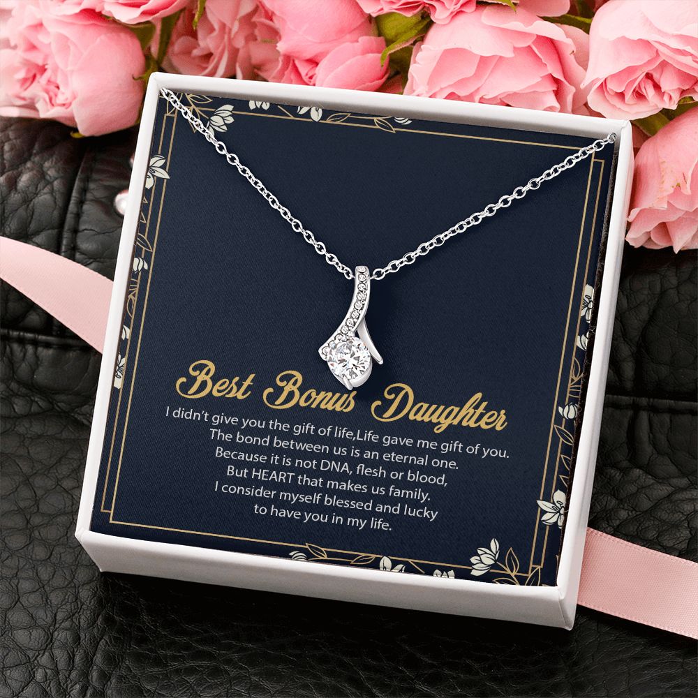Bonus Daughter Gifts From Stepdad, Step Daughter Gifts From Stepmom, Stepdaughter Gifts From Stepdad, Father Stepdaughter Necklace, To My Bonus Daughter Necklaces, Christmas Gifts For Bonus8 Alluring Beauty Necklace