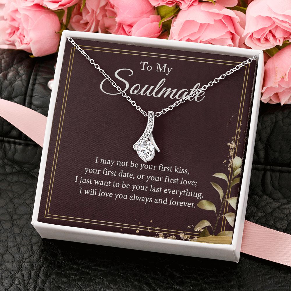 To My Soulmate Dancing Crystal Heart Cross Necklace Gift Set Alluring Beauty Necklace