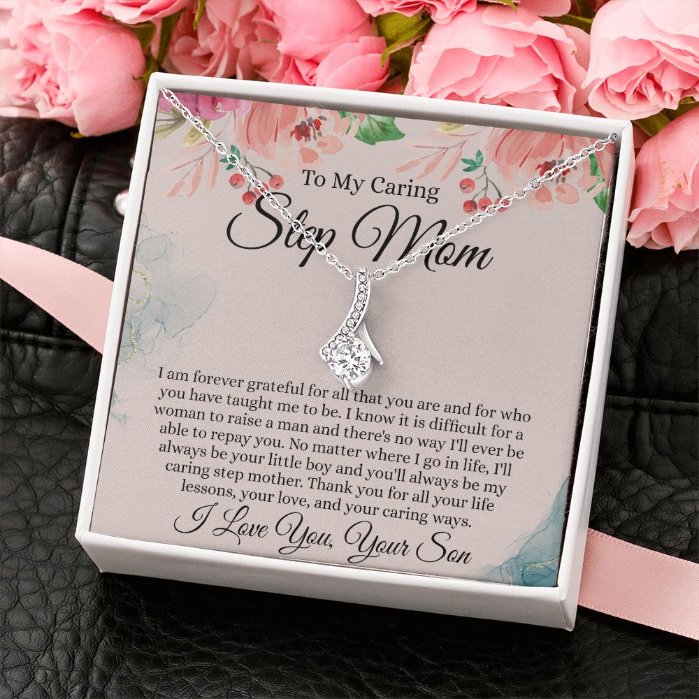 To My Step Mom Gift, Step Mom Necklace, Step Mom Gift From Son, Step Mom Mother's Day Gift From Step Son, Step Mom Birthday Gift, Step Mom Gift Necklace from Step Son Alluring Beauty Necklace