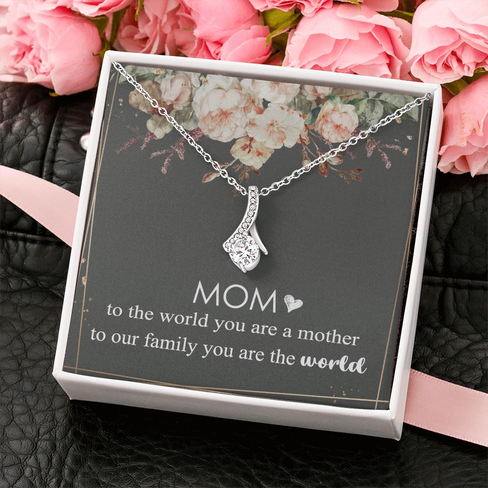 Mom Necklace Gifts for Mom from Daughter to Mom Gifts for Mothers Day from Daughter, To My Mom Necklace from Daughter to Mom Birthday Gifts Necklace with Message Card and Gift Box4 Alluring Beauty Necklace