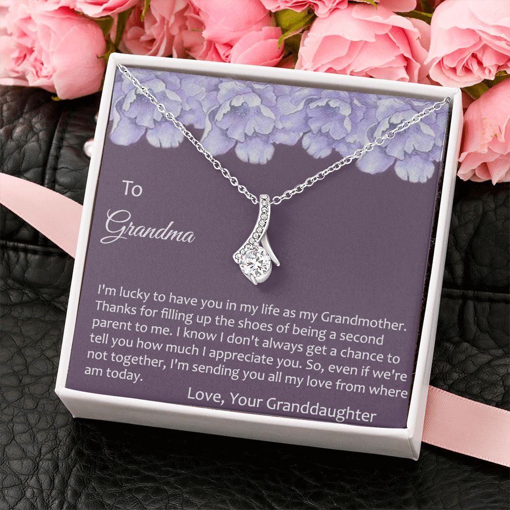 To My Grandma Necklace, Gift for Grandmother Necklace, Mothers Day Gift For Grandma Nana, Grandma Jewelry From Grandchildren GrandKids , Jewelry Box Gift For Grandma Grandmother21 Alluring Beauty Necklace