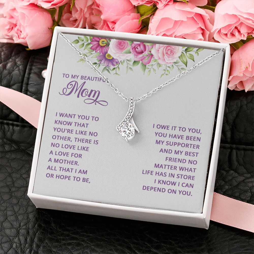 Mom Necklace Gifts for Mom from Daughter to Mom Gifts for Mothers Day from Daughter, To My Mom Necklace from Daughter to Mom Birthday Gifts Necklace with Message Card and Gift Box17 Alluring Beauty Necklace