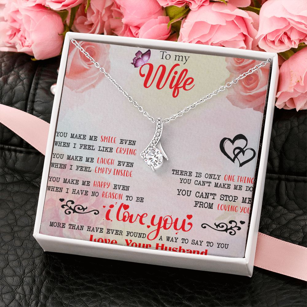 To My Wife Necklace, Wedding Anniversary Jewelry For Women, Necklace For Wife from Husband, Gift For Wife Birthday Gifts From Husband Necklace, Jewelry With Message Card In A Gift Box3 Alluring Beauty Necklace