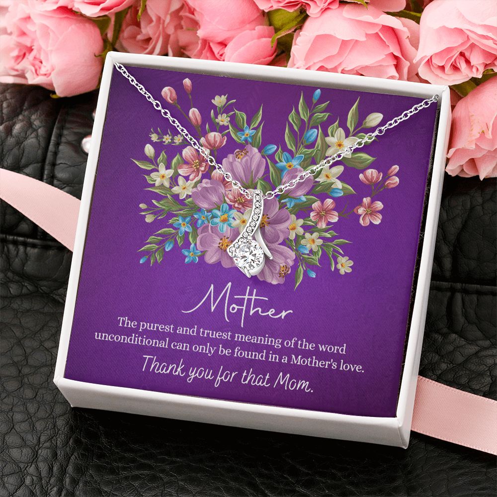 Happy Mother's Day Gift for Mom from Daughter Message Card Necklace Gift Idea Mother Jewelry Mom Necklace from Daughter To My Mom Love Knot Necklace Pendant Alluring Beauty Necklace