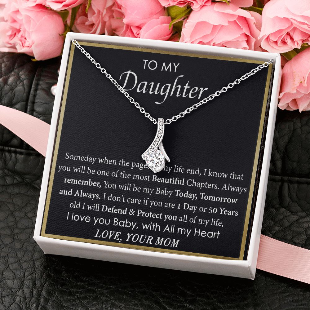 Mother Daughter Gift Ideas, To My Daughter Gift Necklace from Mom, Jewelry Pendant Present for Daughter, Birthday Christmas Gift Graduation Gifts for Daughters, Mother and Daughter Necklace 2136 Alluring Beauty Necklace