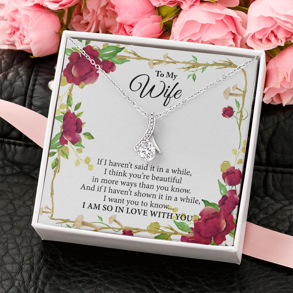 Birthday Gifts For Wife, Necklace Gifts For Wife From Husband, To My Wife Jewelry For Women , To My Wife Necklace  from Husband Wedding Anniversary Present For Wife, Beautiful Wife Jewelry Christmas19 Alluring Beauty Necklace