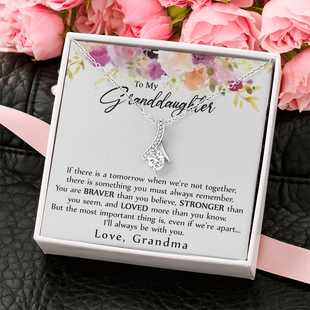 To My Granddaughter Love Knot Necklace, Graduation Gift For Girl From Grandma Alluring Beauty Necklace