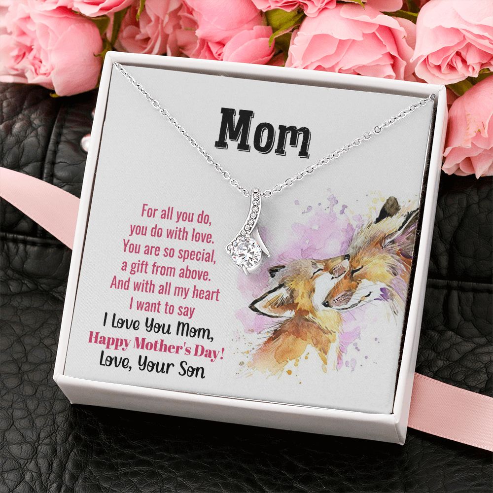 Mom Necklace Gifts for Mom from Daughter to Mom Gifts for Mothers Day from Daughter, To My Mom Necklace from Daughter to Mom Birthday Gifts Necklace with Message Card and Gift Box2241 Alluring Beauty Necklace