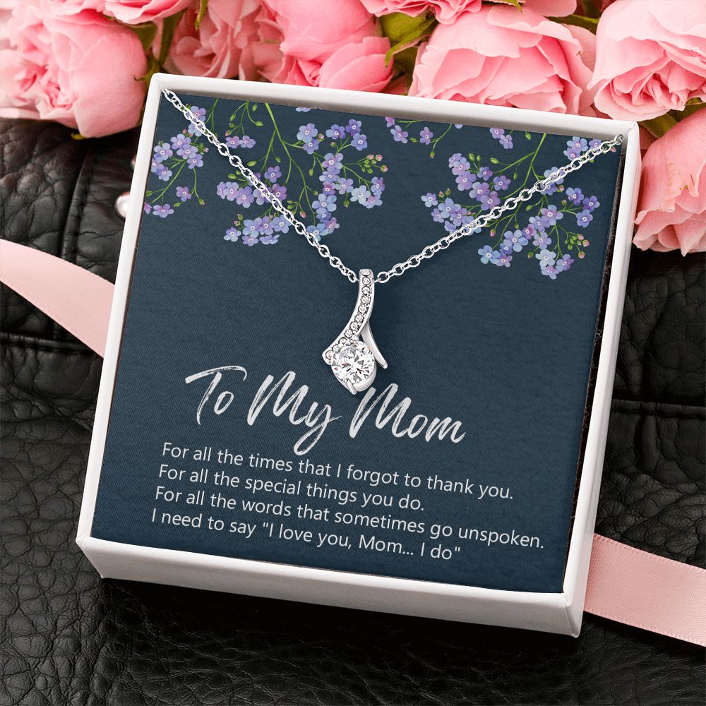 To My Mom Necklace Jewelry Gift, Birthday Gift For Mom, Mother's Day Gift For Mom, Message Card Jewelry Gift For Mom, Meaningful Mom Gift Alluring Beauty Necklace