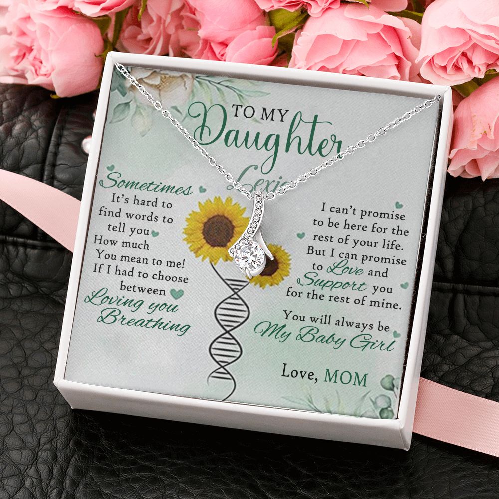 Jewelry Pendant Present for Daughter, To My Daughter Gift Necklace from Mom, Mother Daughter Gift Ideas, Birthday Christmas Gift Graduation Gifts for Daughters, Mother and Daughter Necklace 17 Alluring Beauty Necklace