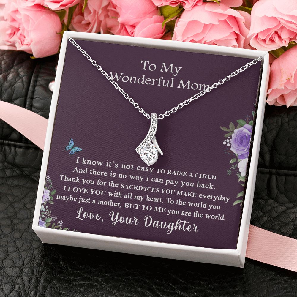 Mom Necklace Gifts for Mom from Daughter to Mom Gifts for Mothers Day from Daughter, To My Mom Necklace from Daughter to Mom Birthday Gifts Necklace with Message Card and Gift Box2231 Alluring Beauty Necklace