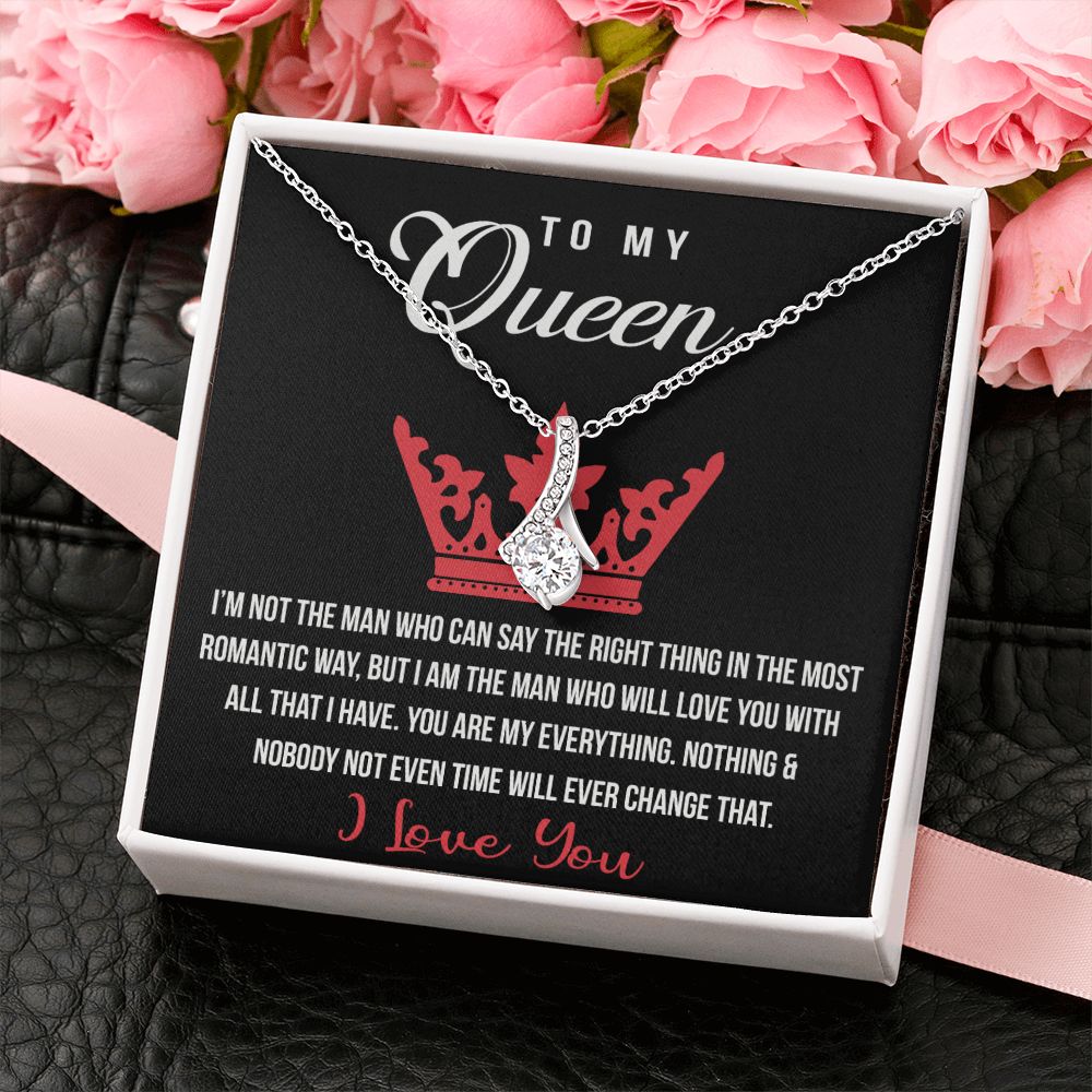 To My Queen Love Knot Necklace, Gift For Wife Girlfriend Soulmate Future Wife Alluring Beauty Necklace