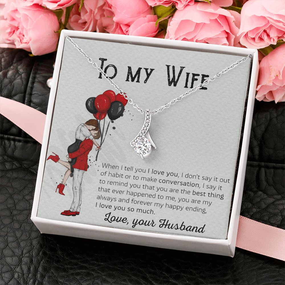 Birthday Gifts For Wife, Necklace Gifts For Wife From Husband, To My Wife Jewelry For Women , To My Wife Necklace  from Husband Wedding Anniversary Present For Wife, Beautiful Wife Jewelry Christmas 7 Alluring Beauty Necklace