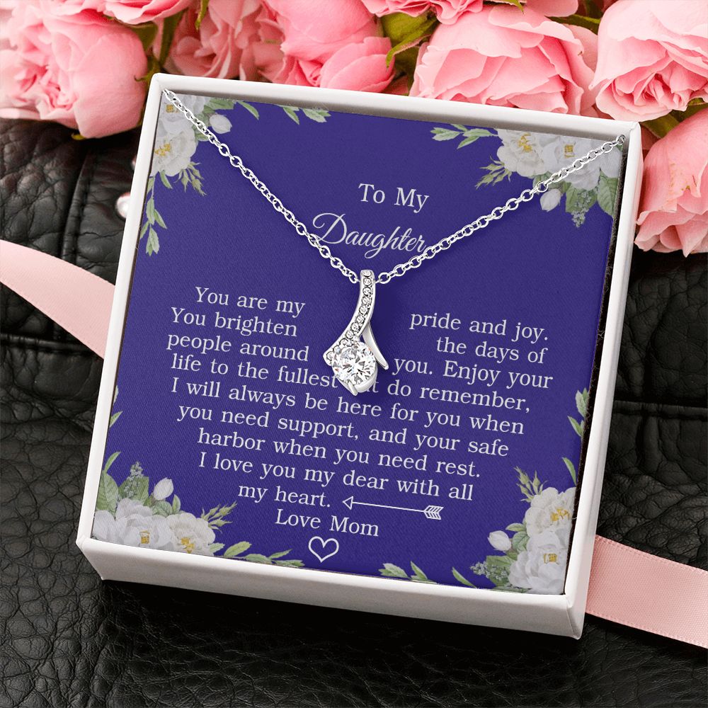 Mother Daughter Gift Ideas, To My Daughter Gift Necklace from Mom, Jewelry Pendant Present for Daughter, Birthday Christmas Gift Graduation Gifts for Daughters, Mother and Daughter Necklace 2137 Alluring Beauty Necklace