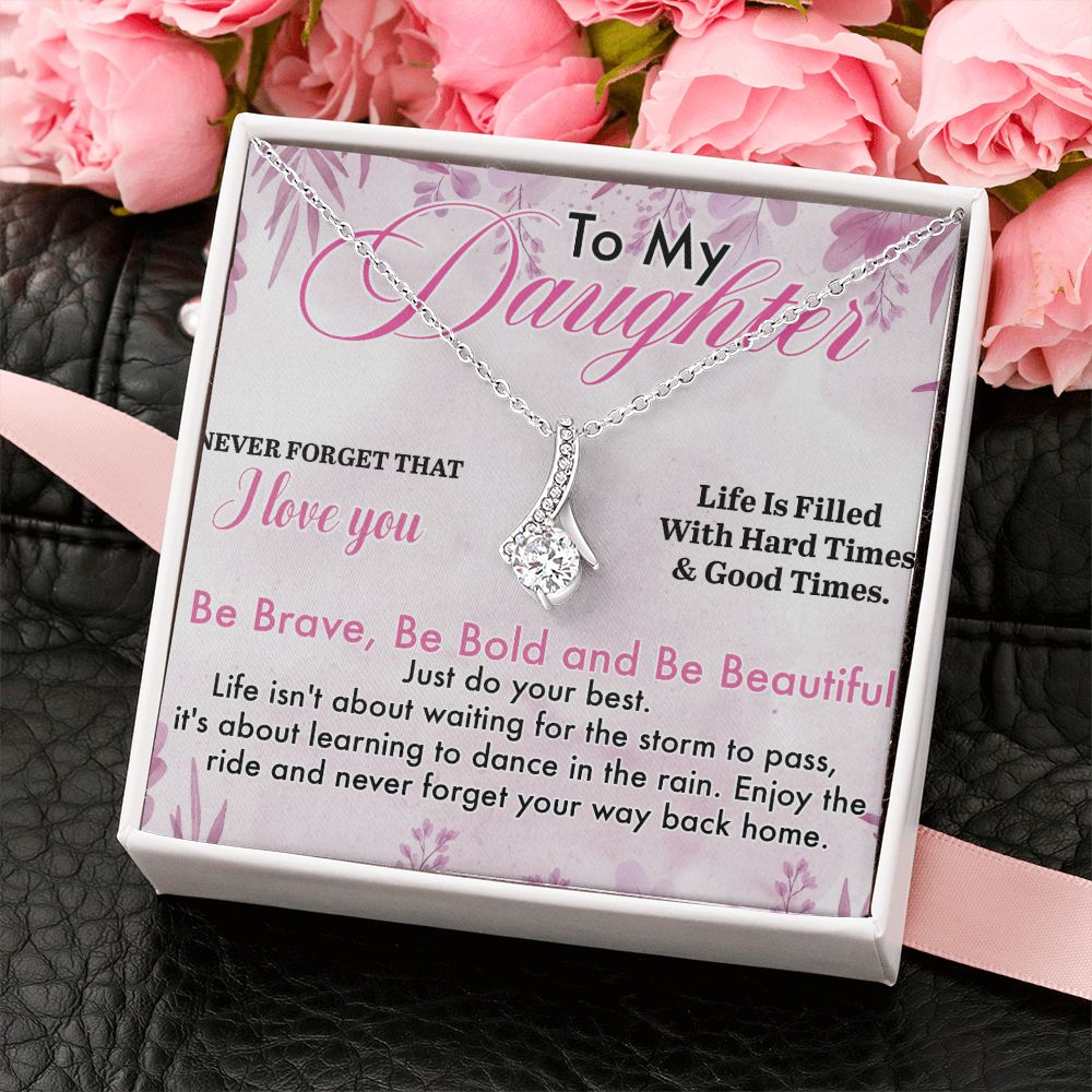 Jewelry Pendant Present for Daughter, To My Daughter Gift Necklace from Mom, Mother Daughter Gift Ideas, Birthday Christmas Gift Graduation Gifts for Daughters, Mother and Daughter Necklace 13 Alluring Beauty Necklace