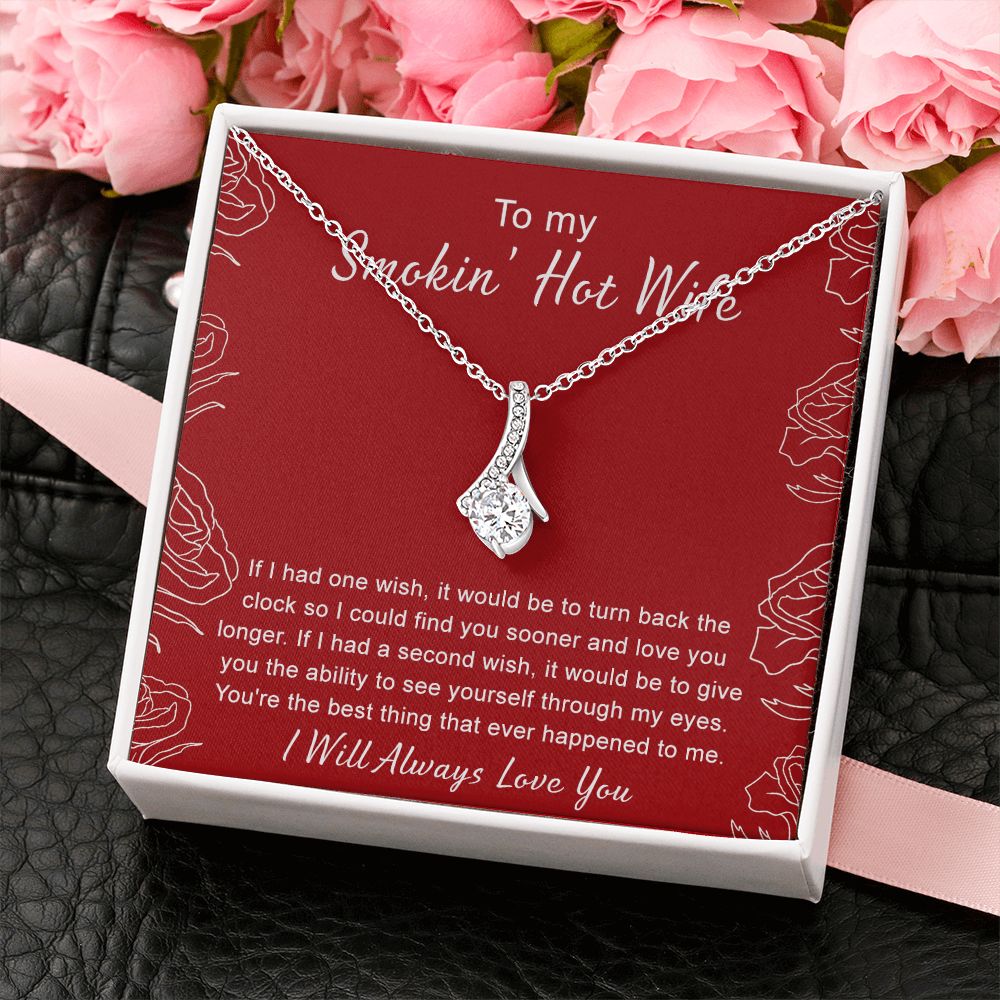 To My Wife Necklace from Husband, Personalized Necklace for Women, Luxury Necklace for Wife from Man Men, Wedding Anniversary Present For Wife, Beautiful Wife Jewelry Christmas Birthday Gifts For Wife4 Alluring Beauty Necklace