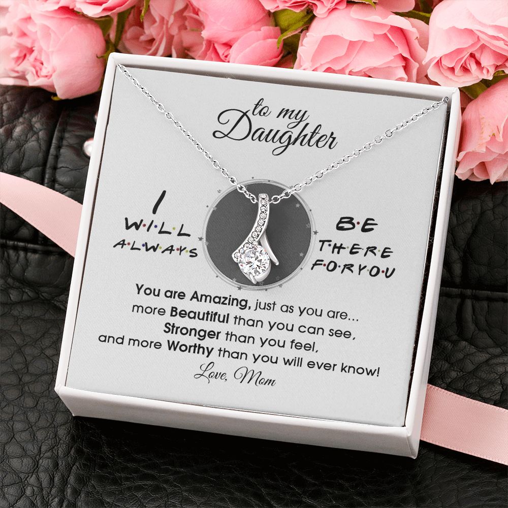 Mother Daughter Gift Ideas, To My Daughter Gift Necklace from Mom, Jewelry Pendant Present for Daughter, Birthday Christmas Gift Graduation Gifts for Daughters, Mother and Daughter Necklace 33 Alluring Beauty Necklace