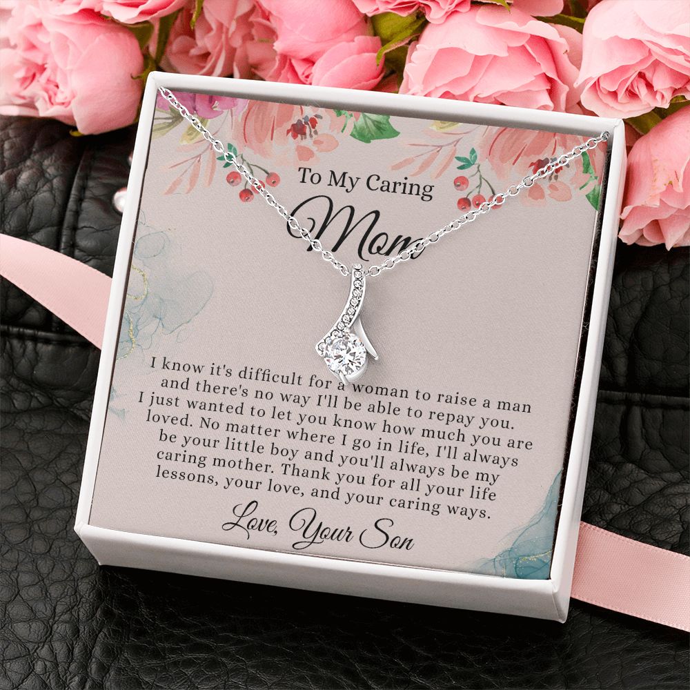 To My Mom Necklace, Mom Gift From Son, Mom gifts, Gift for Mom From Son, Mom Mothers Day Gift From Son, To my Mom Necklace, Mom Gift Necklace, Mother Birthday Gift From Son Alluring Beauty Necklace