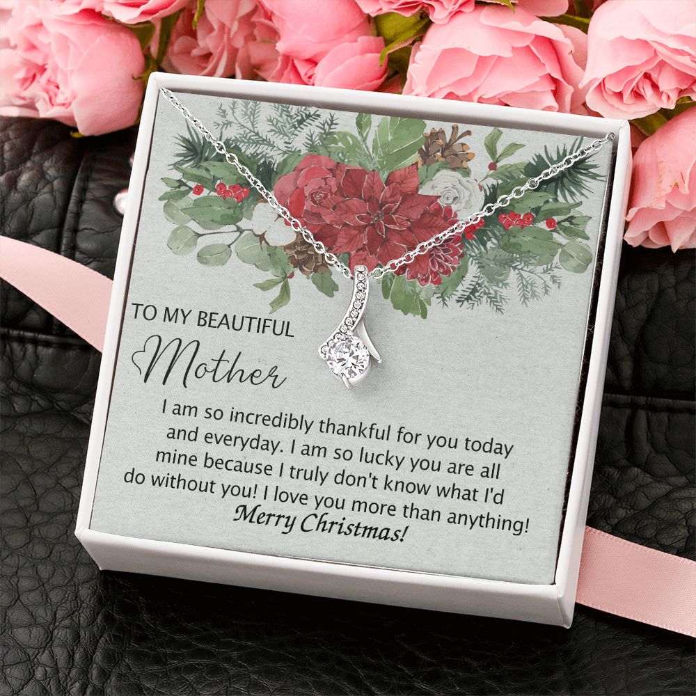 To My Mother Necklace from Daughter Pendant for Mom Christmas Pendant Inspirational Gift from Son to Mom Personalized Necklace Gift for Mother Fiance Christmas Present from Child 301 Alluring Beauty Necklace