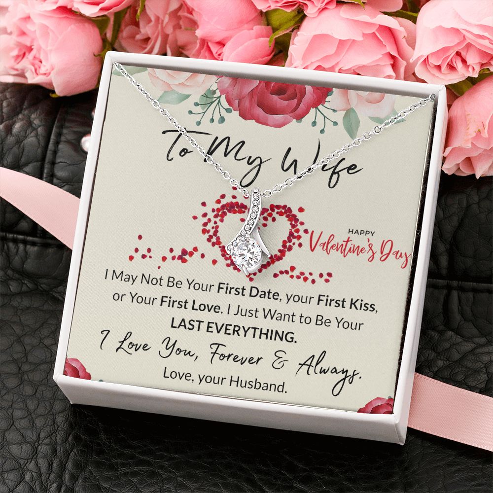 To My Wife Necklace from Husband, Personalized Necklace for Women, Luxury Necklace for Wife from Man Men, Wedding Anniversary Present For Wife, Beautiful Wife Jewelry Christmas Birthday Gift For Wife23 Alluring Beauty Necklace