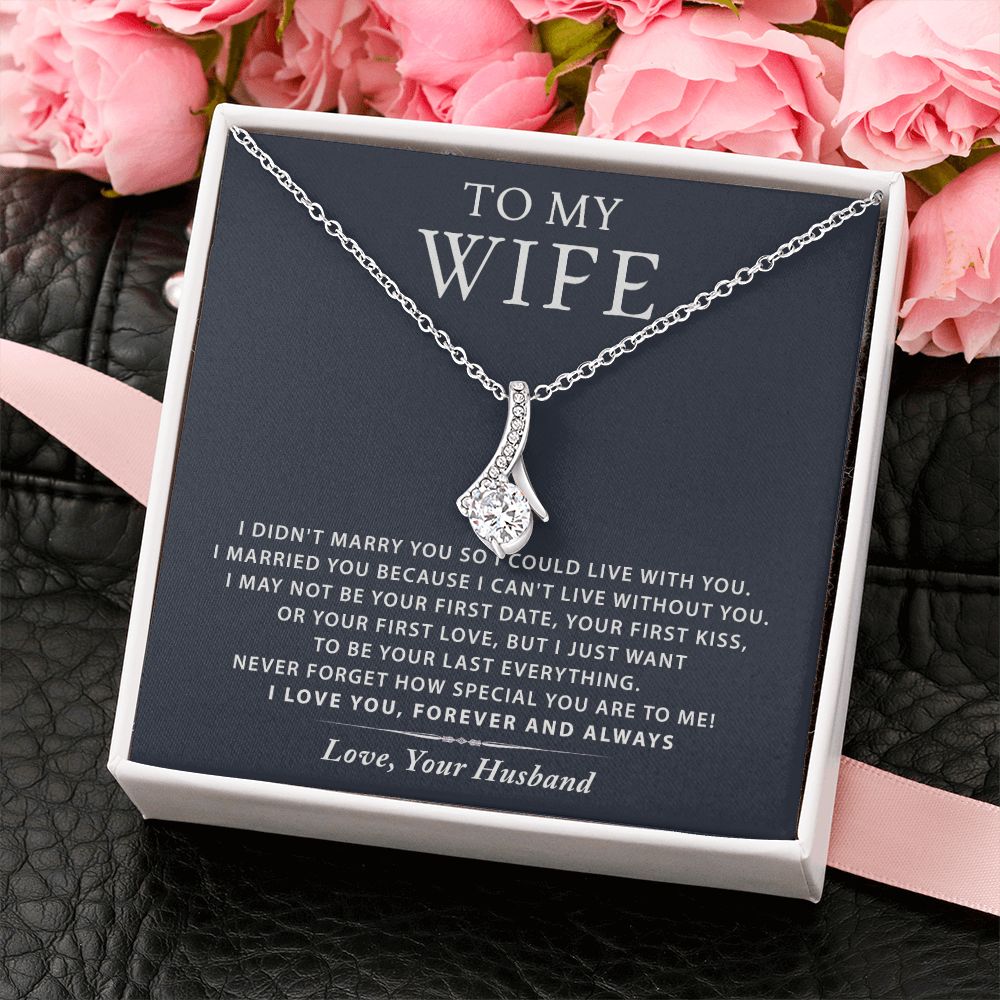 To My Wife Necklace from Husband, Personalized Necklace for Women, Luxury Necklace for Wife from Man Men, Wedding Anniversary Present For Wife, Beautiful Wife Jewelry Christmas Birthday Gift For Wife16 Alluring Beauty Necklace