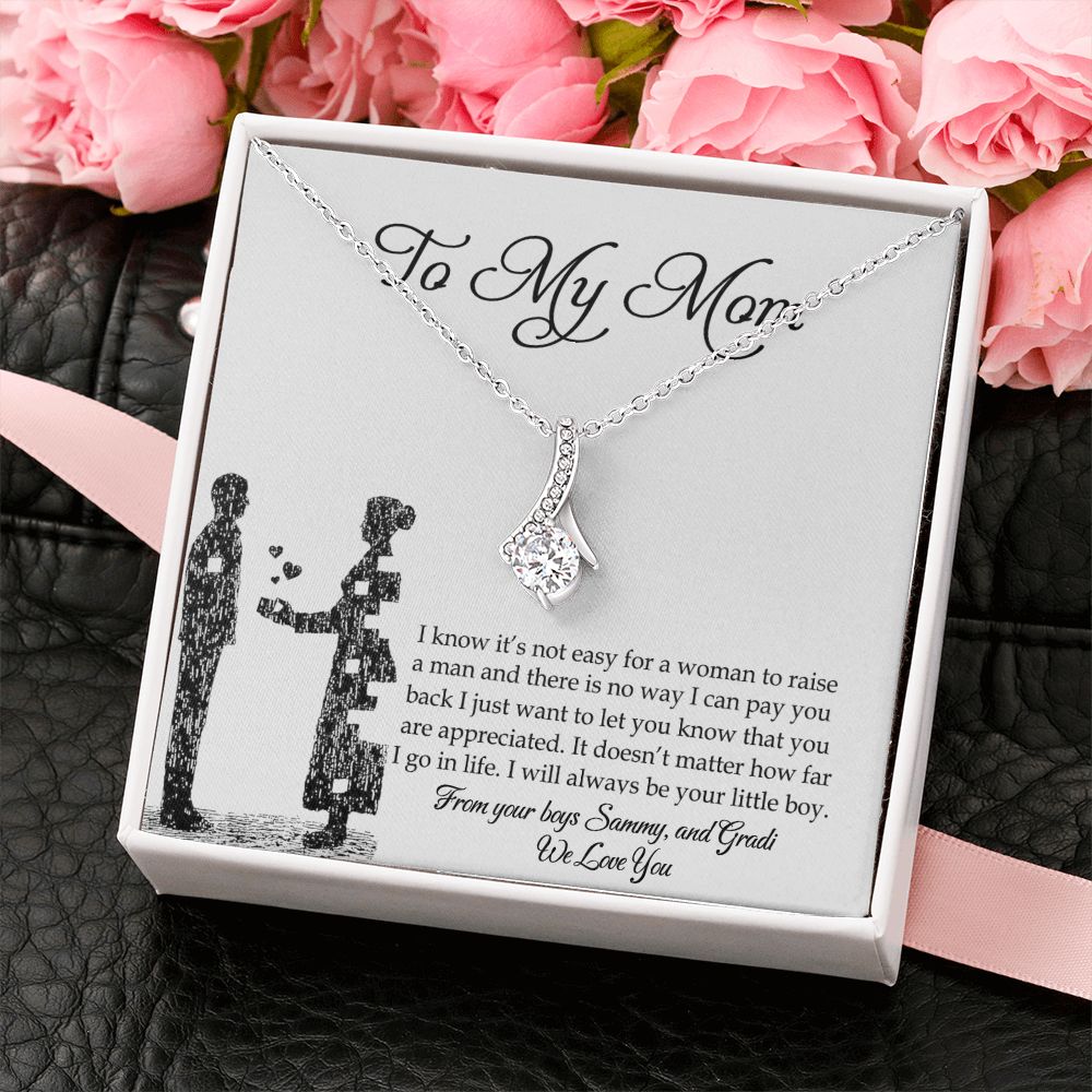 To My Mom Necklace, Gift For Mom, Mother's Day Gift from Son, Mom Jewelry Gift for Mothers Day, Birthday Gift for Mother, Moms Gift from Daughter Son, Necklace for Mom Mother Alluring Beauty Necklace