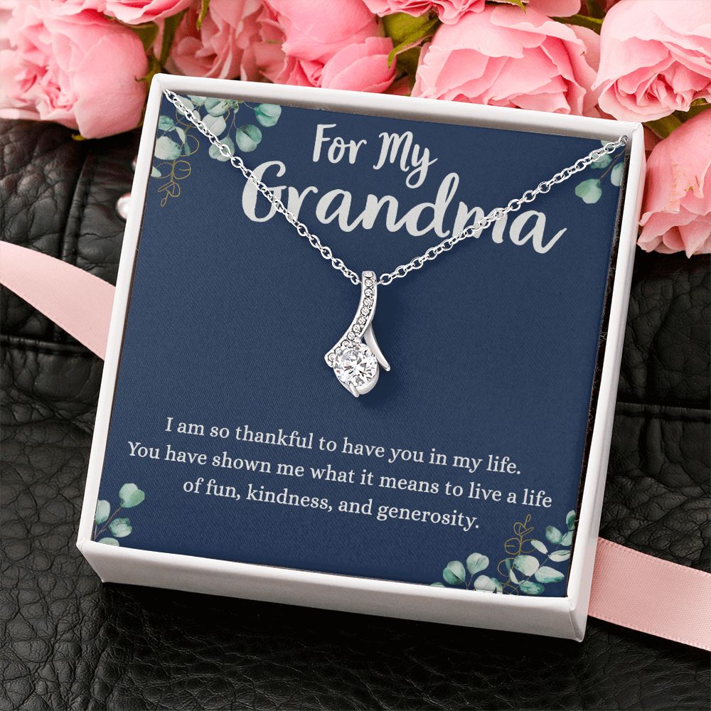 To My Grandma Necklace, Gift for Grandmother Necklace, Mothers Day Gift For Grandma Nana, Grandma Jewelry From Grandchildren GrandKids , Jewelry Box Gift For Grandma Grandmother4 Alluring Beauty Necklace