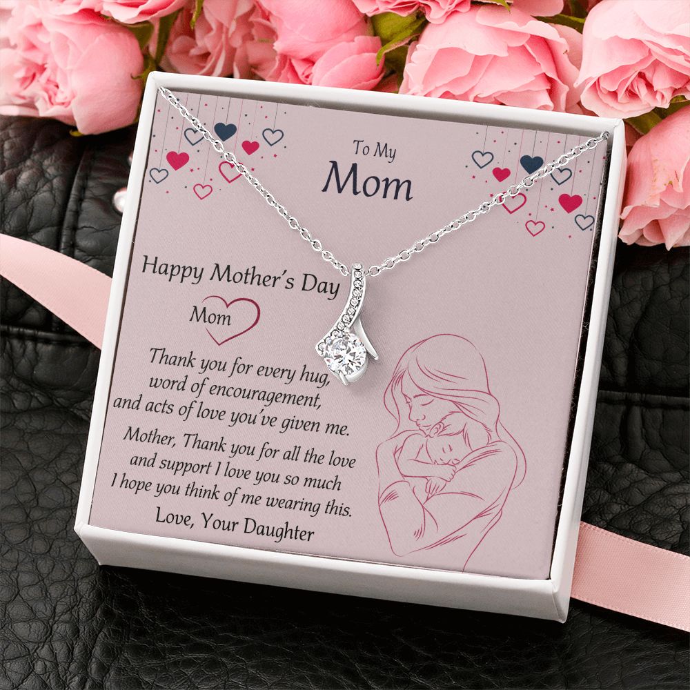 Mom Necklace Gifts for Mom from Daughter to Mom Gifts for Mothers Day from Daughter, To My Mom Necklace from Daughter to Mom Birthday Gifts Necklace with Message Card and Gift Box10 Alluring Beauty Necklace