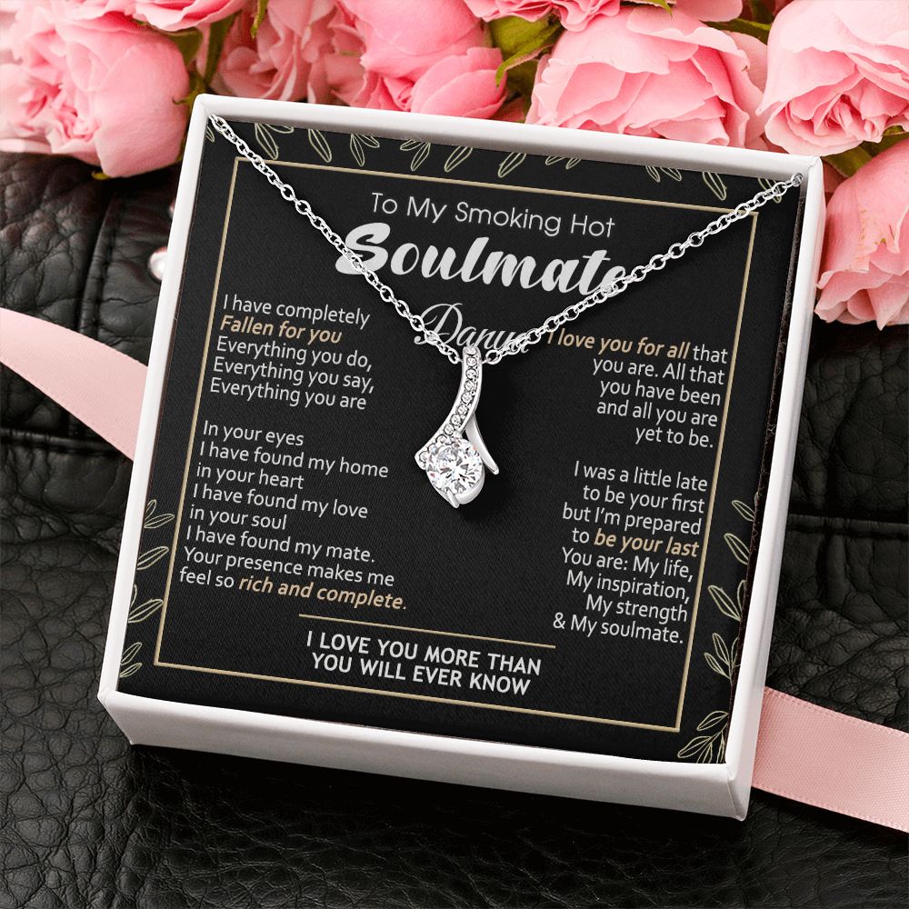 To My Smokin Hot Soulmate Necklace - Wife Gifts From Husband To My Wife Necklace, Gift for Her Romantic, Girlfriend Gifts Necklace for Wife from Men Includes Message Card and Gift Box 7 Alluring Beauty Necklace