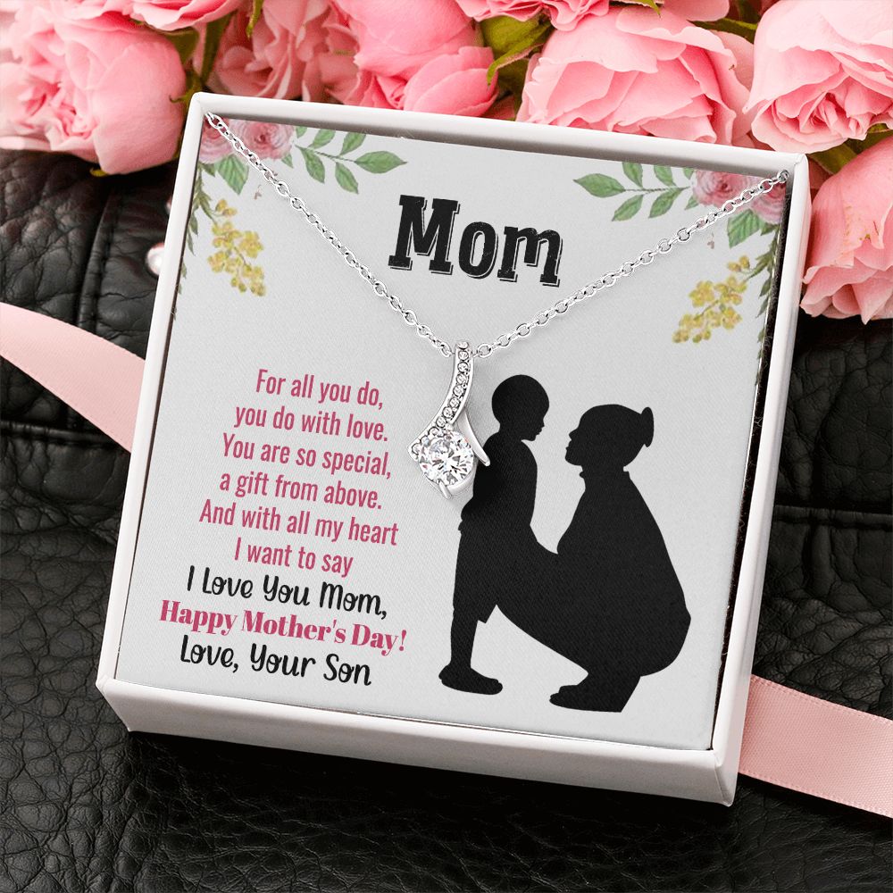 To My Mom Necklace, Gift For Mom, Mother's Day Gift from Daughter, Mom Jewelry Gift for Mothers Day, Birthday Gift for Mother, Moms Gift from Daughter Son, Necklace for Mom Mother22 Alluring Beauty Necklace