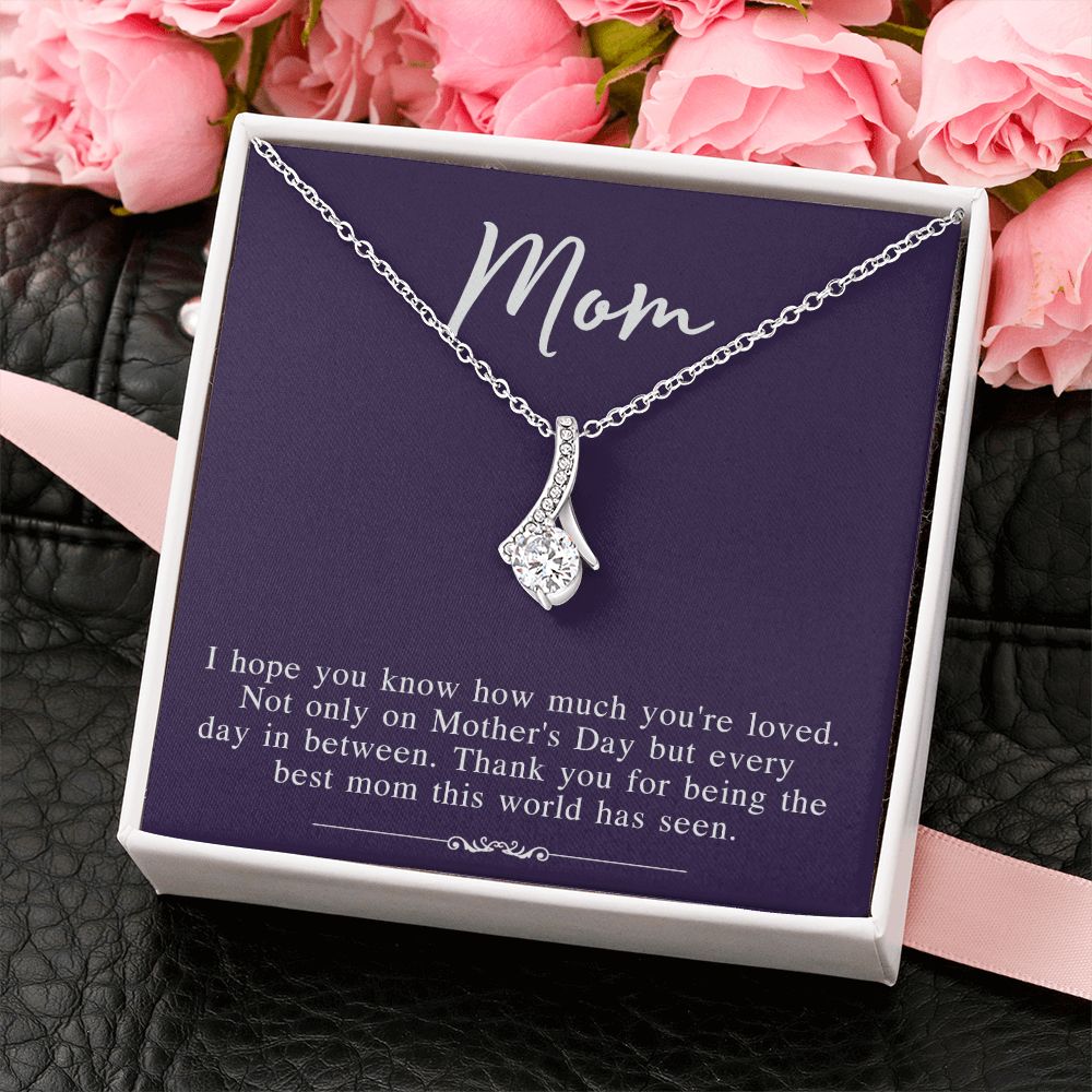 Mom Necklace Gifts for Mom from Daughter to Mom Gifts for Mothers Day from Daughter, To My Mom Necklace from Daughter to Mom Birthday Gifts Necklace with Message Card and Gift Box2239 Alluring Beauty Necklace