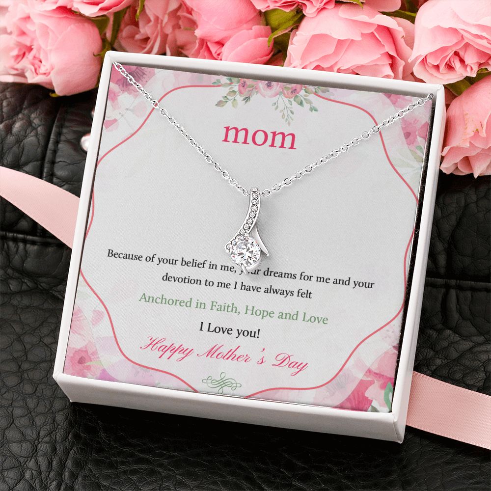 Mom Necklace Gifts for Mom from Daughter to Mom Gifts for Mothers Day from Daughter, To My Mom Necklace from Daughter to Mom Birthday Gifts Necklace with Message Card and Gift Box12 Alluring Beauty Necklace