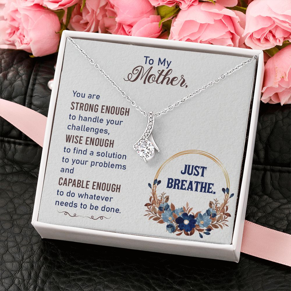 To My Mother Necklace Pendant Gift From Daughter In Law Necklace Strong Enough Gift For To Mom Happy Mother's Day Mother In Law Gift On Birthday Anniversary Gift 30821 Alluring Beauty Necklace
