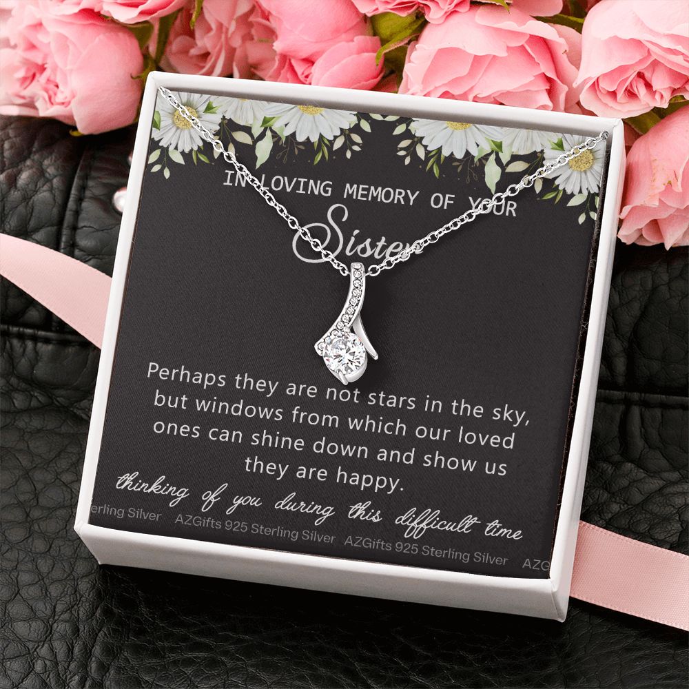 Loss Of Sister Necklace Gift, Sympathy Loss Of Sister, Sympathy Gift Box, Loss Of Sister Necklace, Loss Of Sister, Loss Of Sister Gift, Condolence Gifts, Remembrance Necklace for Women Alluring Beauty Necklace
