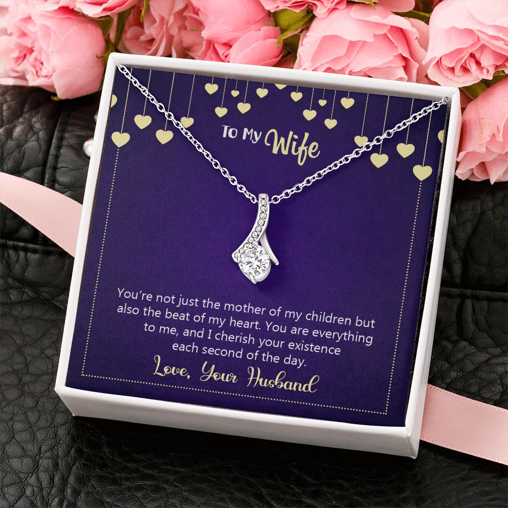 To My Wife Necklace, Wedding Anniversary Jewelry For Women, Necklace For Wife from Husband, Gift For Wife Birthday Gifts From Husband Necklace, Jewelry With Message Card In A Gift Box10 Alluring Beauty Necklace