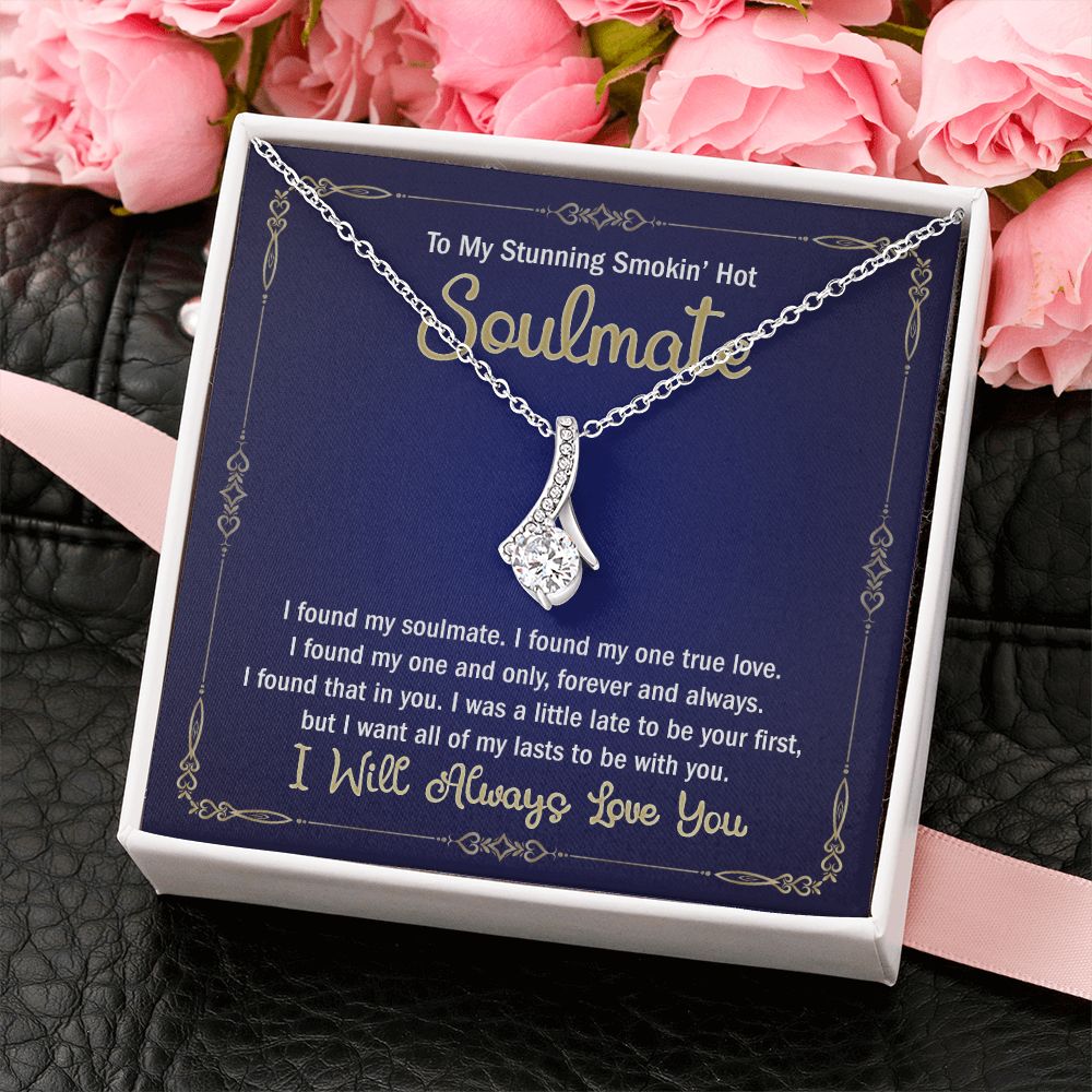 To My Smokin Hot Soulmate Necklace - Wife Gifts From Husband To My Wife Necklace, Gift for Her Romantic, Girlfriend Gifts Necklace for Wife from Men Includes Message Card and Gift Box 6 Alluring Beauty Necklace