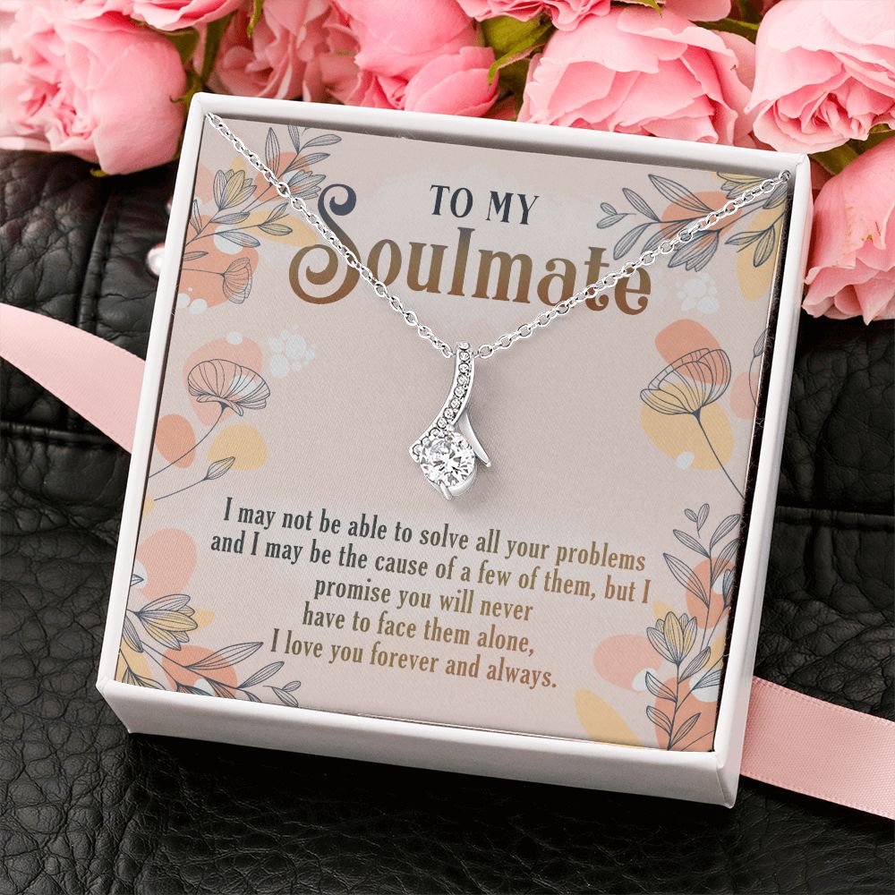 To My Soulmate Necklace for Women Birthday Christmas Jewelry Gifts For My Wife with Message Card Box Personalized Gift Present Pendant for Future Wife Soulmate Girlfriend Love 8 Alluring Beauty Necklace